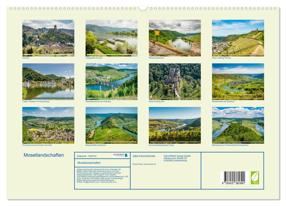 Mosellandschaften (CALVENDO Premium Wandkalender 2025)