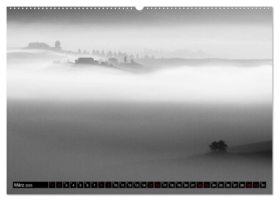 Toscana - monocromatico (CALVENDO Premium Wandkalender 2025)