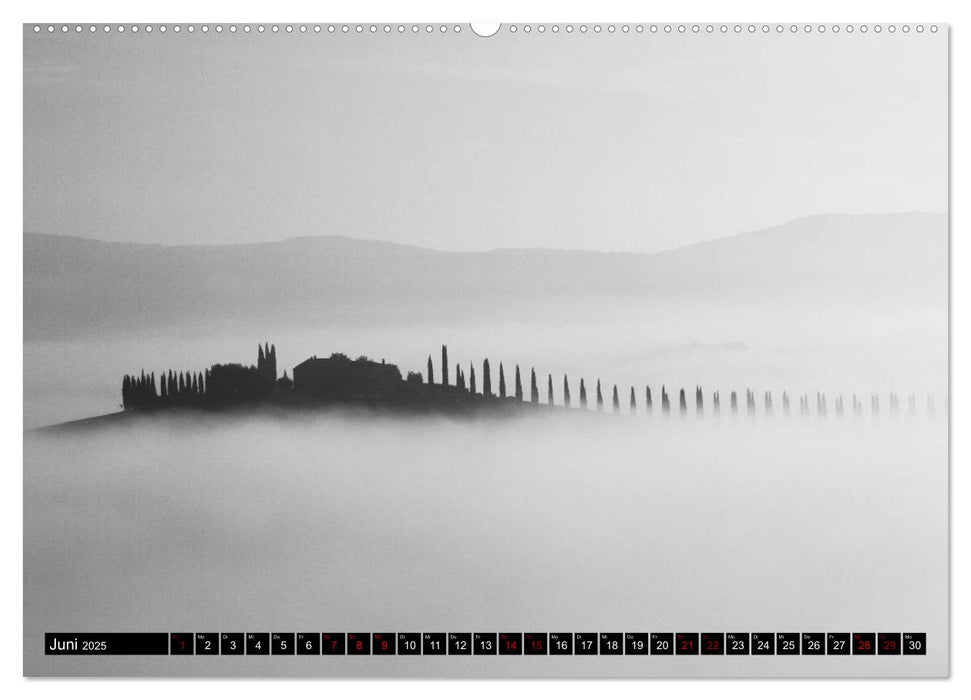 Toscana - monocromatico (CALVENDO Premium Wandkalender 2025)