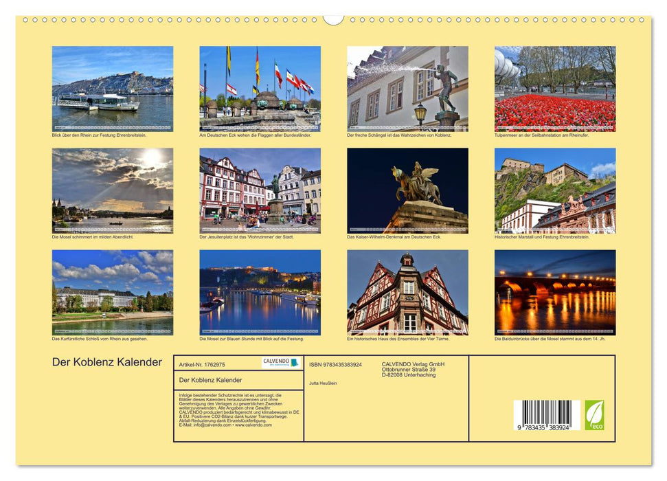 Der Koblenz Kalender (CALVENDO Premium Wandkalender 2025)