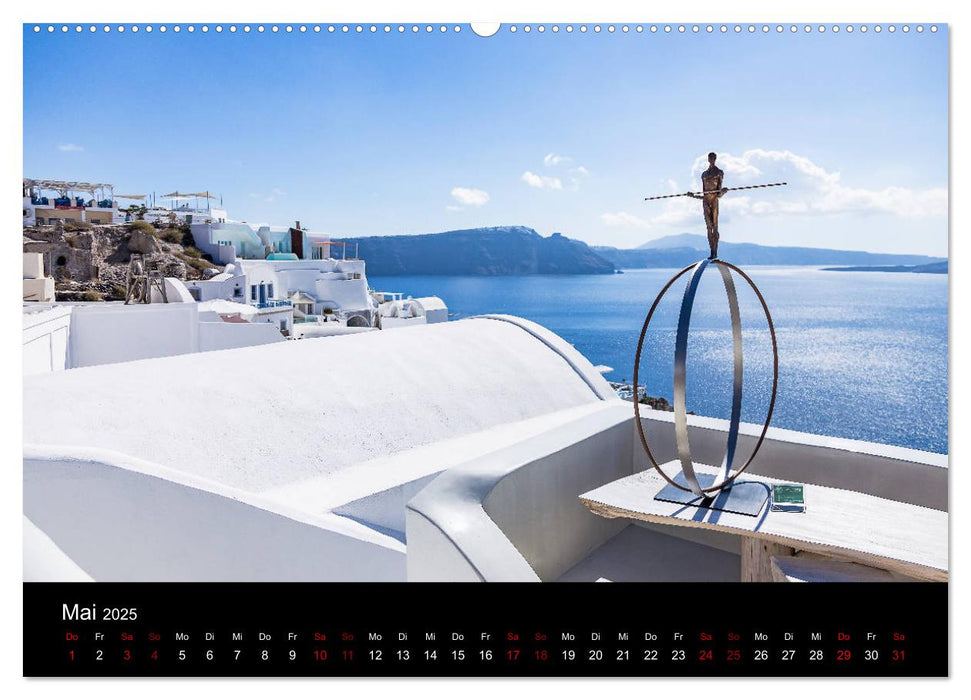 Santorini - Königin der Kykladen (CALVENDO Premium Wandkalender 2025)