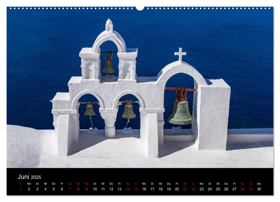 Santorini - Königin der Kykladen (CALVENDO Premium Wandkalender 2025)