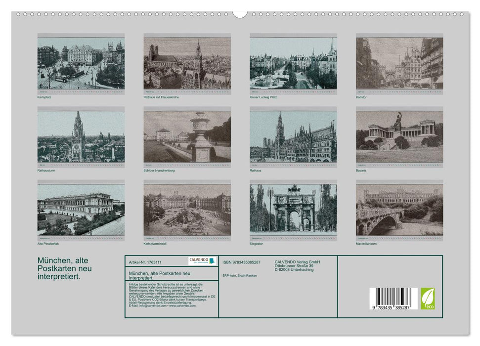 München, alte Postkarten neu interpretiert. (CALVENDO Premium Wandkalender 2025)