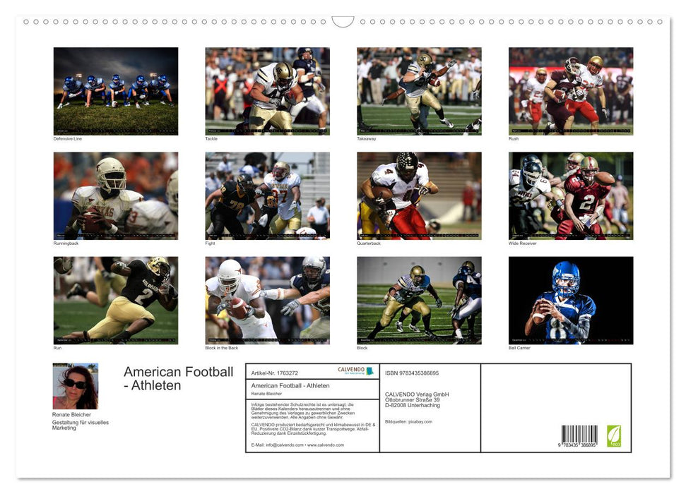 American Football - Athleten (CALVENDO Wandkalender 2025)