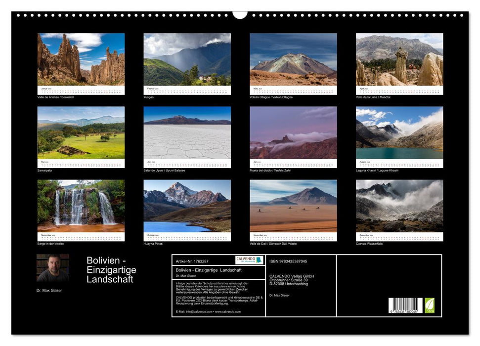 Bolivien - Einzigartige Landschaft (CALVENDO Wandkalender 2025)