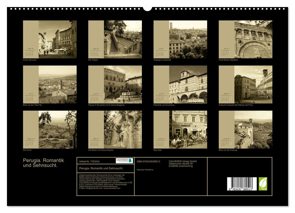 Perugia. Romantik und Sehnsucht. (CALVENDO Premium Wandkalender 2025)