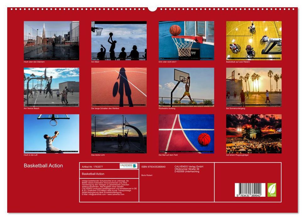 Basketball Action (CALVENDO Premium Wandkalender 2025)