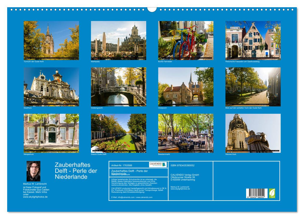 Zauberhaftes Delft - Perle der Niederlande (CALVENDO Wandkalender 2025)