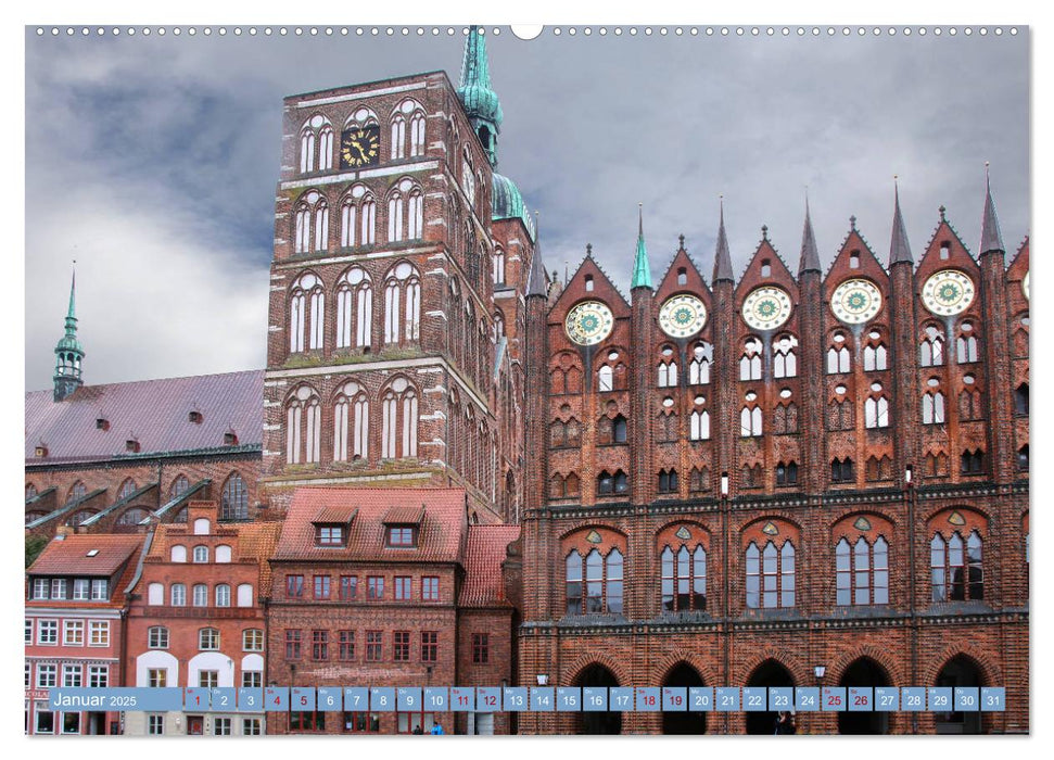 Stralsund und die Boddenlandschaft (CALVENDO Premium Wandkalender 2025)