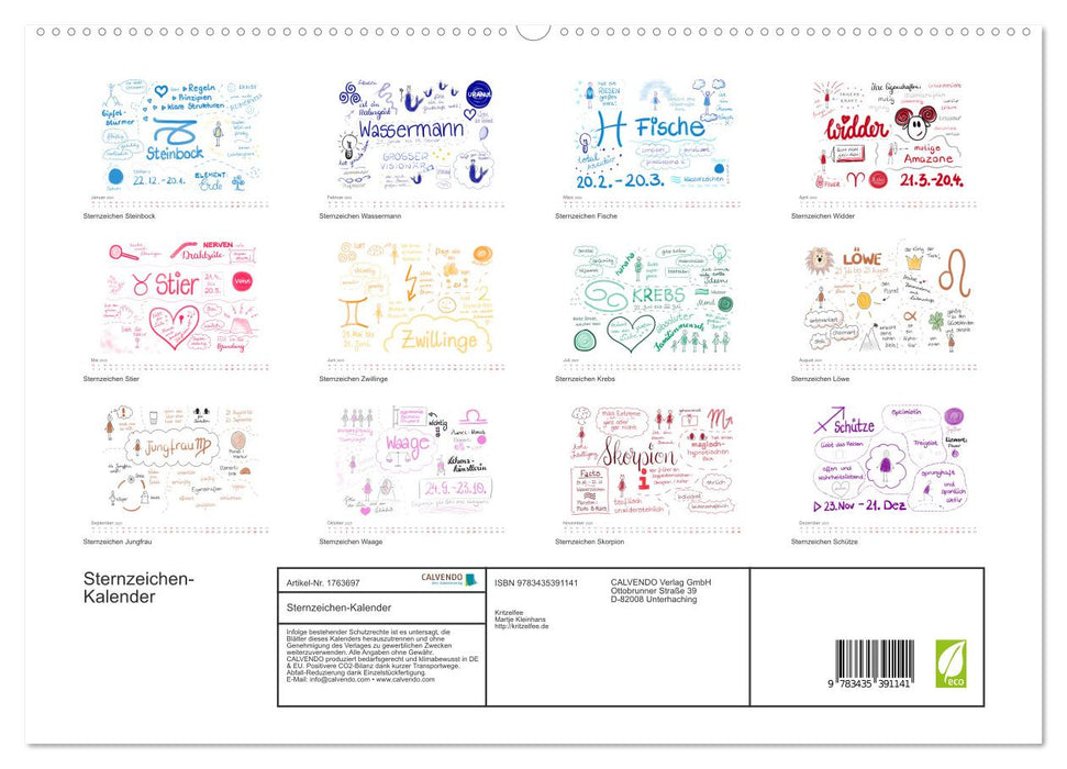 Sternzeichen-Kalender (CALVENDO Premium Wandkalender 2025)