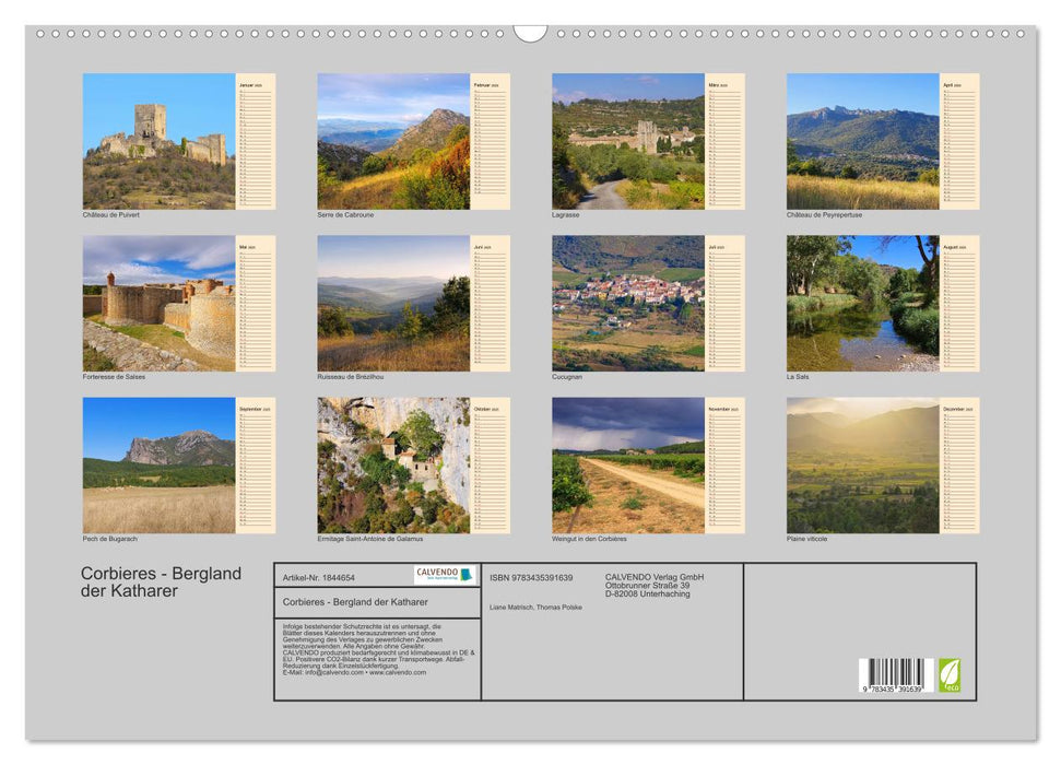 Corbieres - Bergland der Katharer (CALVENDO Wandkalender 2025)