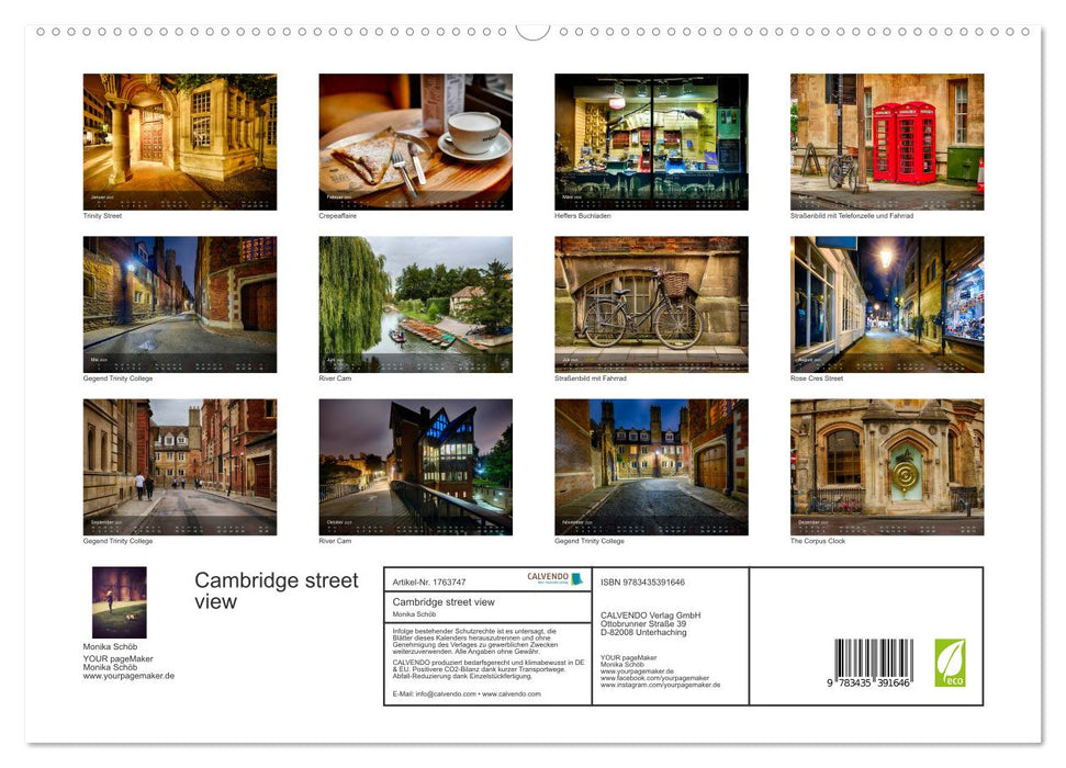 Cambridge street view (CALVENDO Premium Wandkalender 2025)