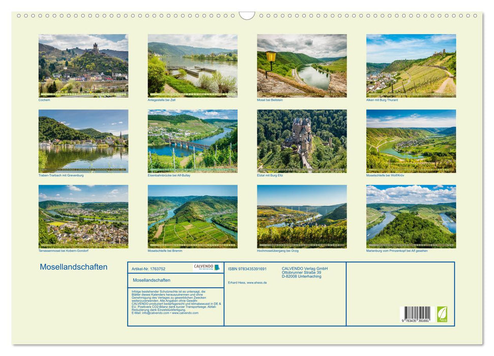 Mosellandschaften (CALVENDO Wandkalender 2025)