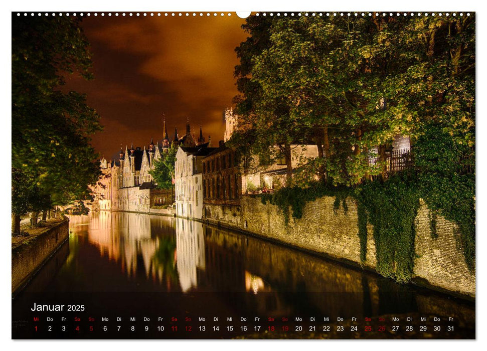 Brügge street view (CALVENDO Premium Wandkalender 2025)