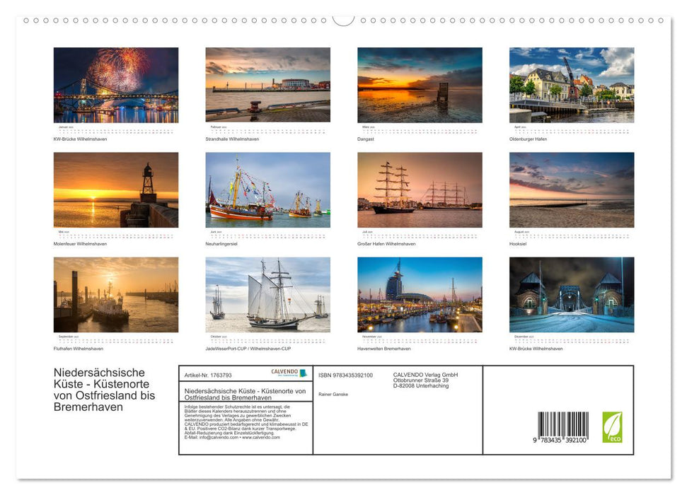 Niedersächsische Küste - Küstenorte von Ostfriesland bis Bremerhaven (CALVENDO Premium Wandkalender 2025)