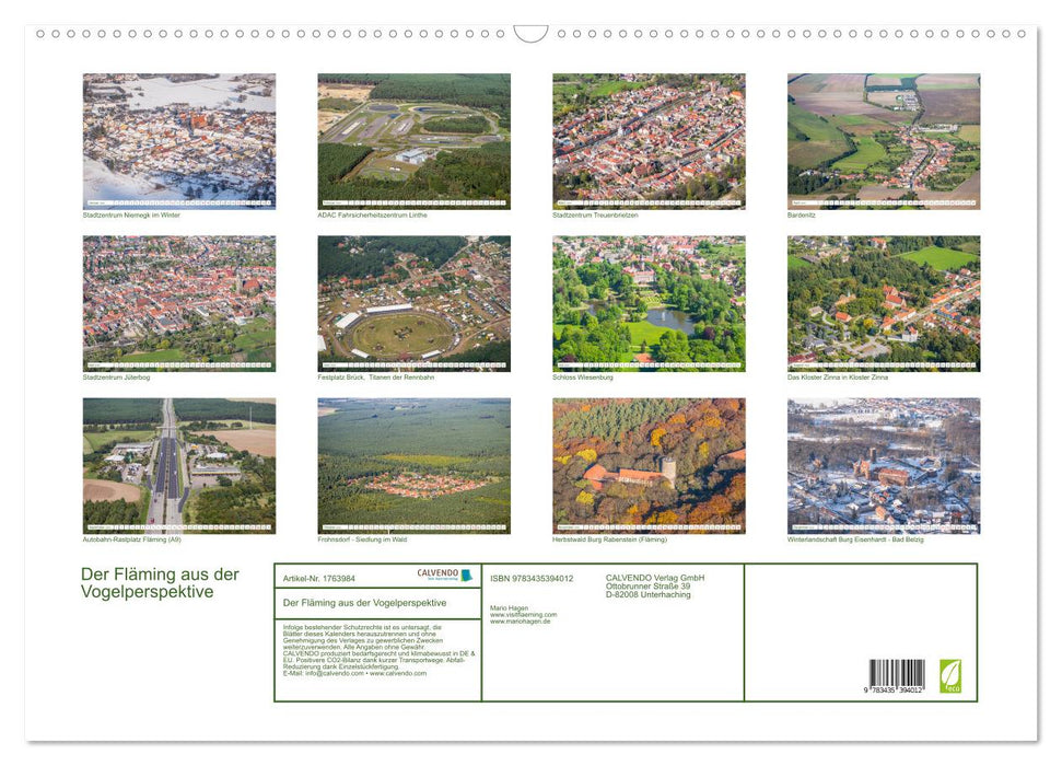 Der Fläming aus der Vogelperspektive (CALVENDO Wandkalender 2025)