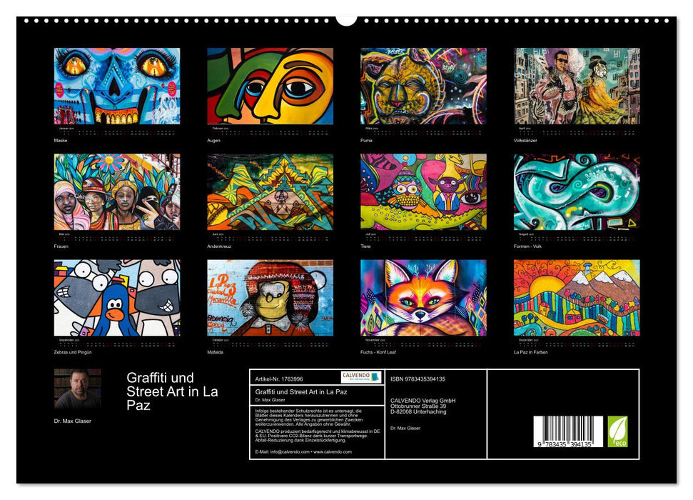 Graffiti und Street Art in La Paz (CALVENDO Premium Wandkalender 2025)