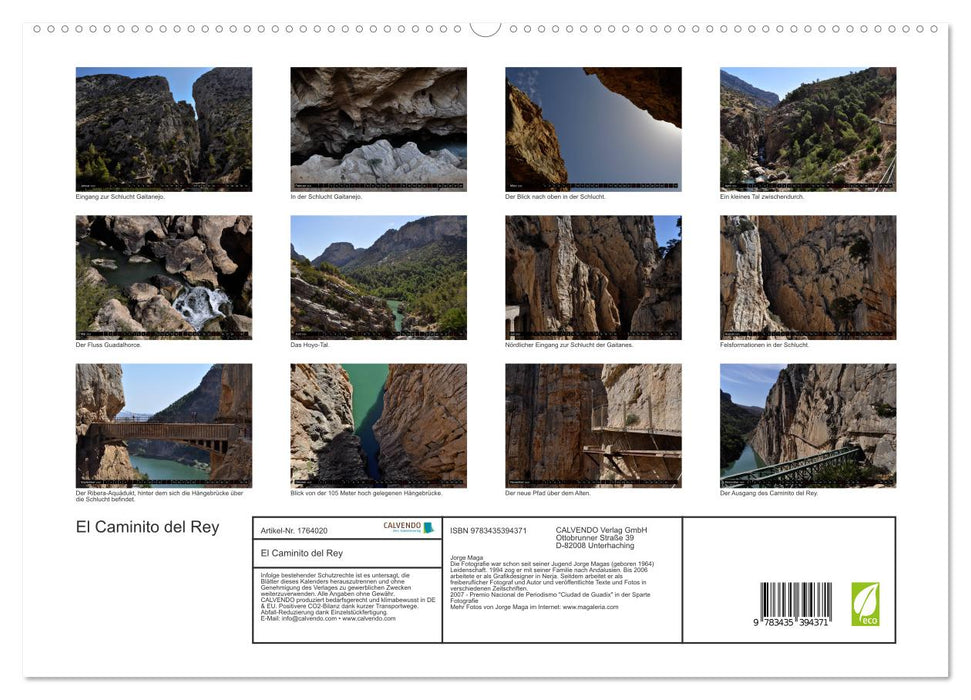 El Caminito del Rey (CALVENDO Premium Wandkalender 2025)