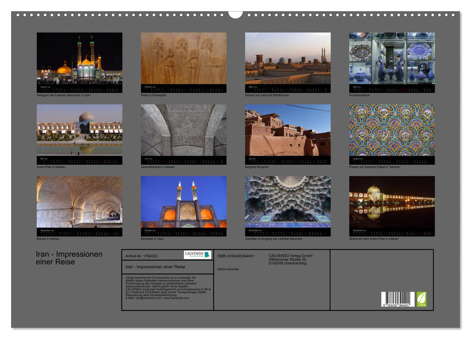 Iran - Impressionen einer Reise (CALVENDO Wandkalender 2025)