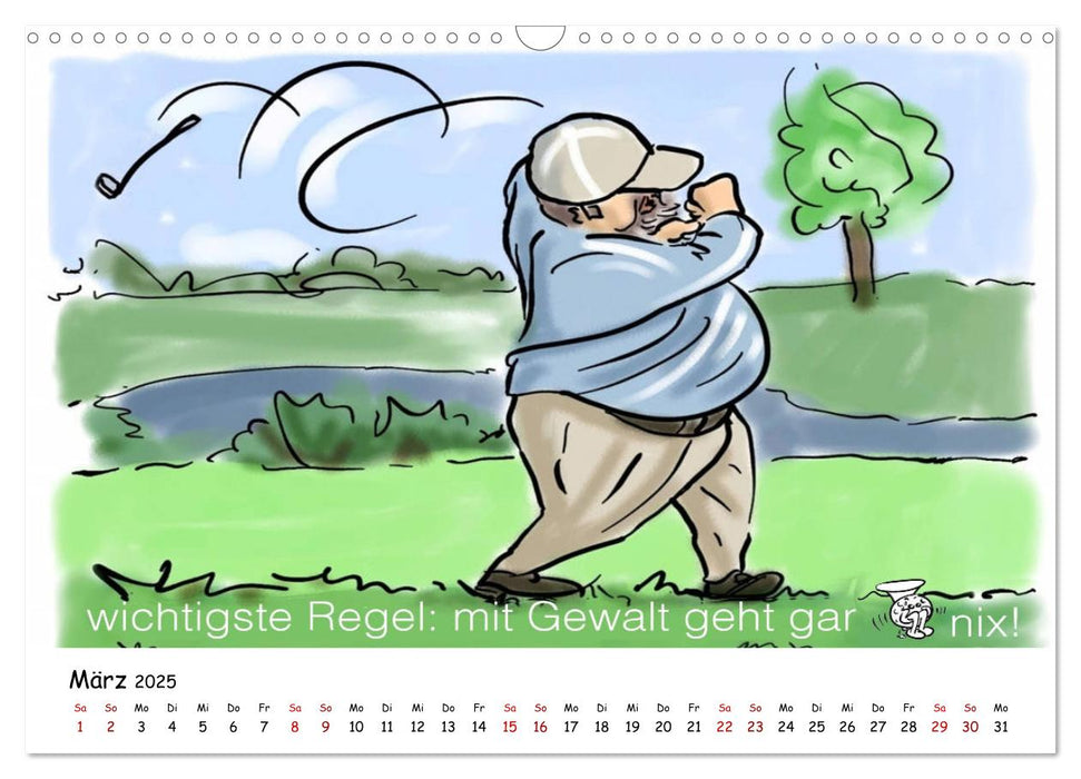 Golfkalender für Anfänger und alle die Spaß am Golfen haben (CALVENDO Wandkalender 2025)