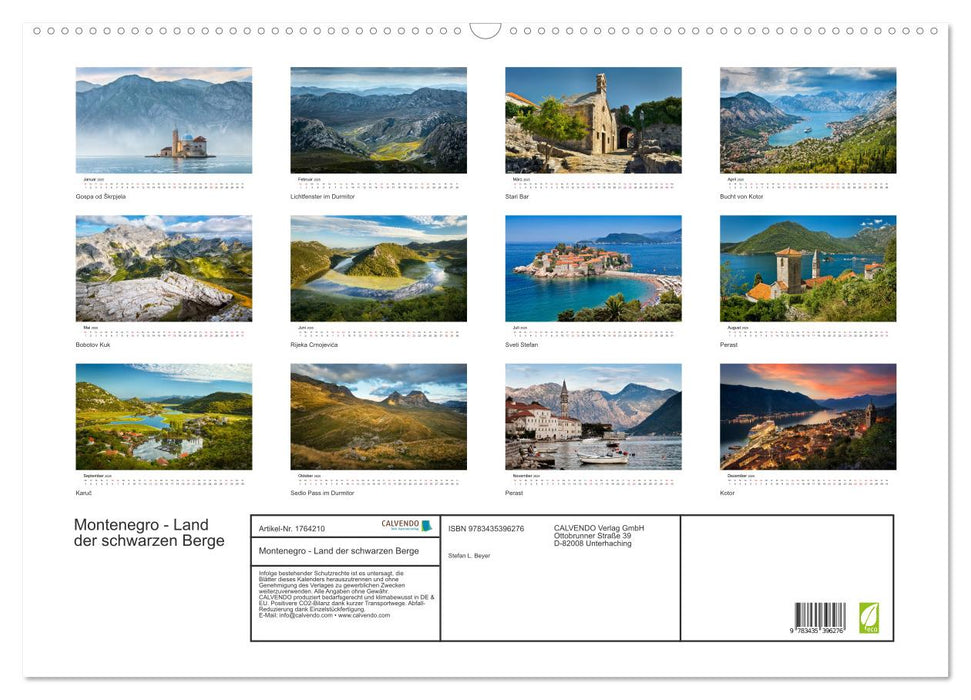 Montenegro - Land der schwarzen Berge (CALVENDO Wandkalender 2025)