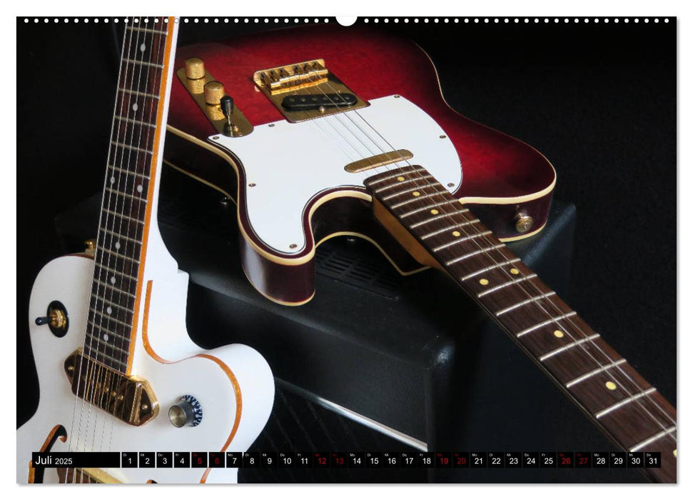 Gitarren und Amps - abgerockt (CALVENDO Premium Wandkalender 2025)