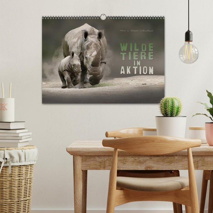 WILDE TIERE IN AKTION (CALVENDO Wandkalender 2025)