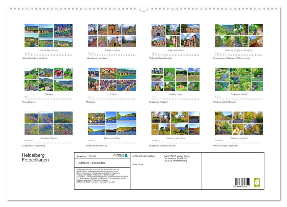 Heidelberg Fotocollagen (CALVENDO Wandkalender 2025)