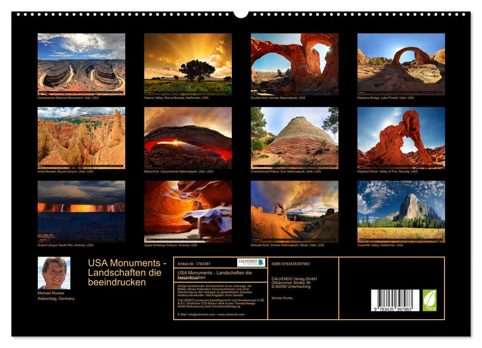 USA Monuments - Landschaften die beeindrucken (CALVENDO Premium Wandkalender 2025)