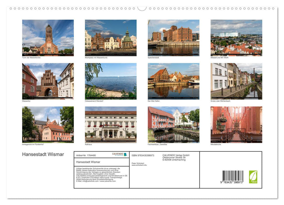 Hansestadt Wismar (CALVENDO Premium Wandkalender 2025)