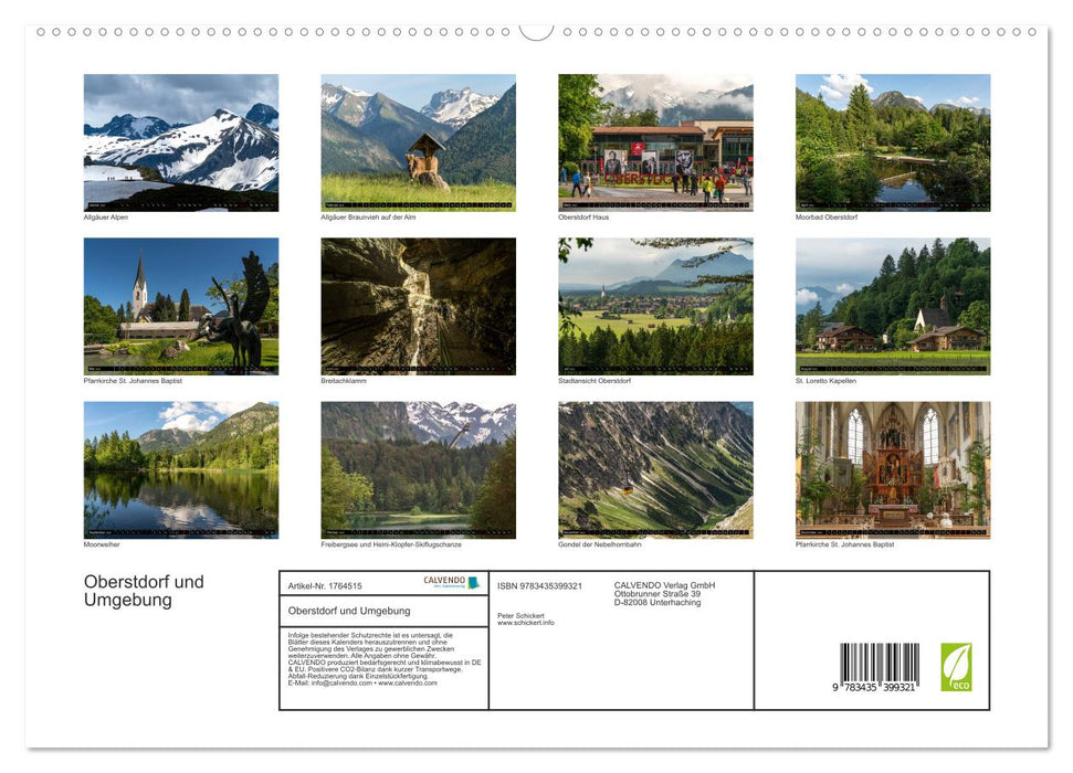 Oberstdorf und Umgebung (CALVENDO Premium Wandkalender 2025)