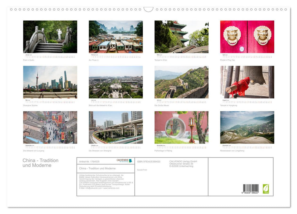 China - Tradition und Moderne (CALVENDO Wandkalender 2025)