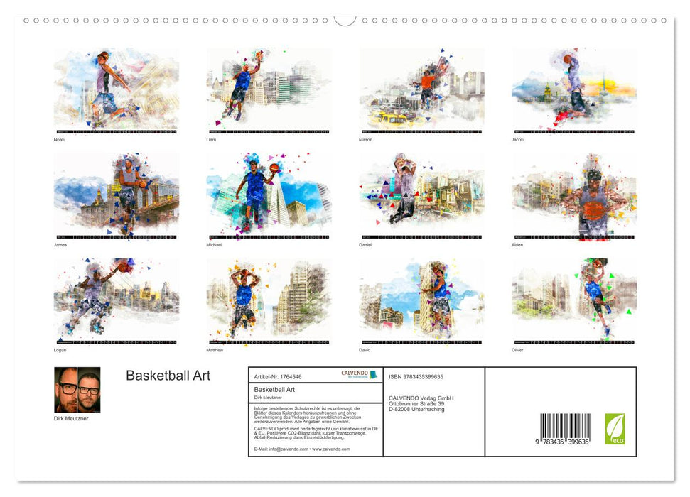 Basketball Art (CALVENDO Premium Wandkalender 2025)