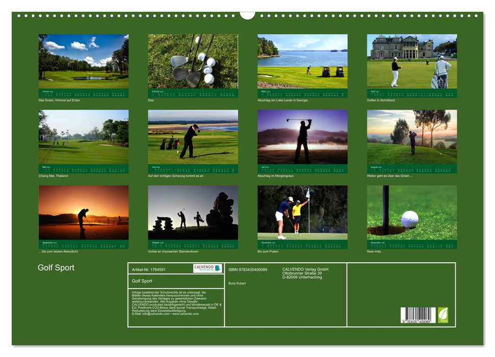 Golf Sport (CALVENDO Wandkalender 2025)