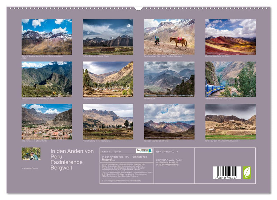 In den Anden von Peru - Fazinierende Bergwelt (CALVENDO Premium Wandkalender 2025)