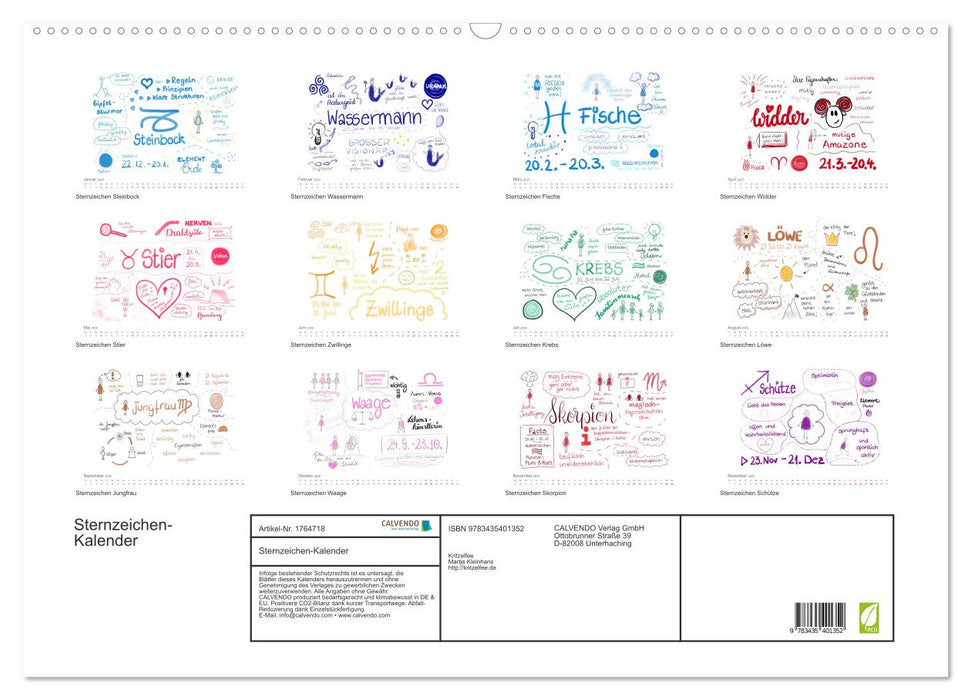 Sternzeichen-Kalender (CALVENDO Wandkalender 2025)