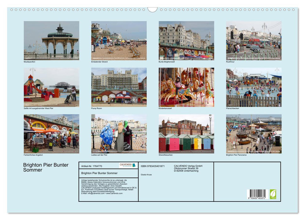 Brighton Pier Bunter Sommer (CALVENDO Wandkalender 2025)