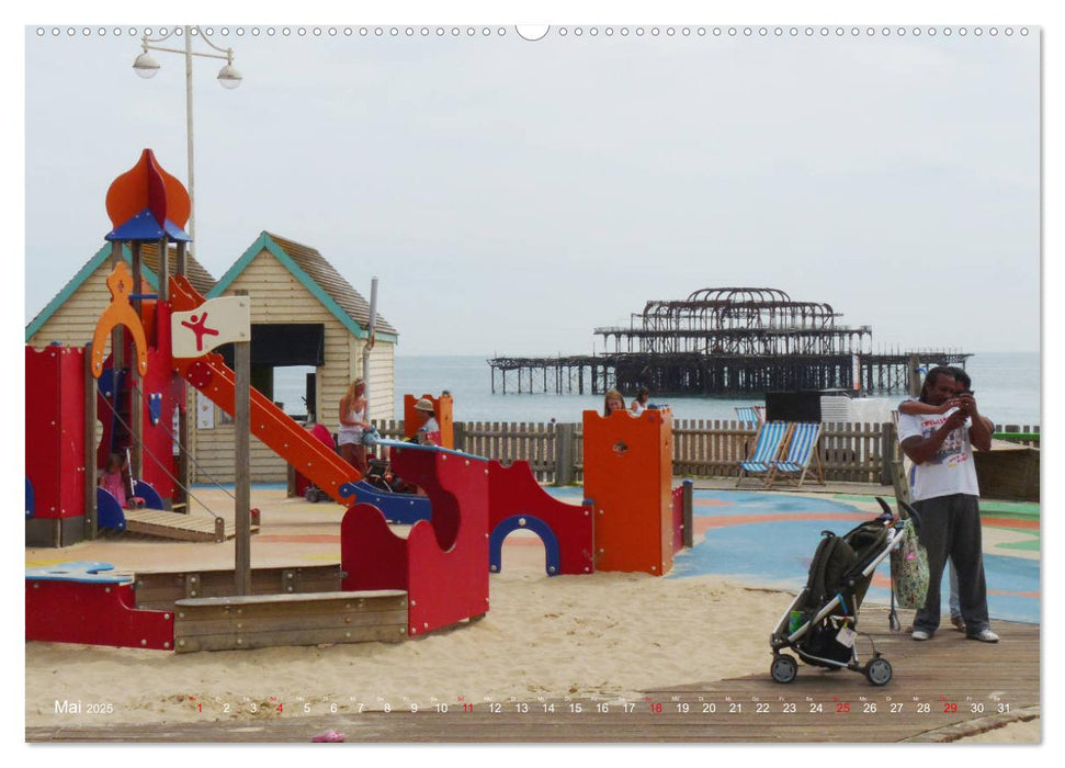 Brighton Pier Bunter Sommer (CALVENDO Wandkalender 2025)