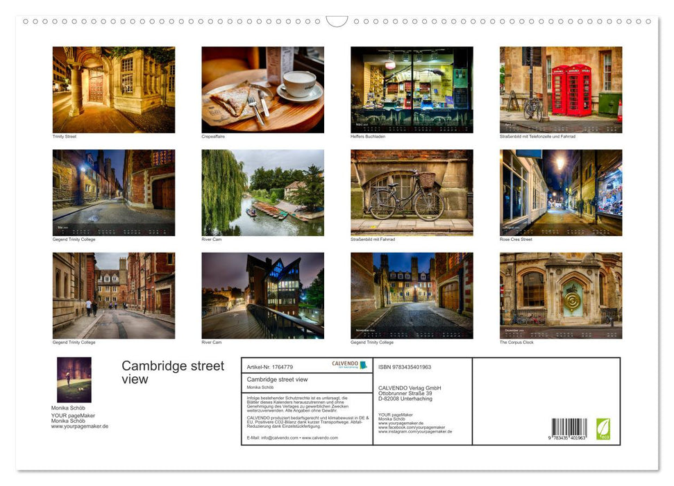 Cambridge street view (CALVENDO Wandkalender 2025)