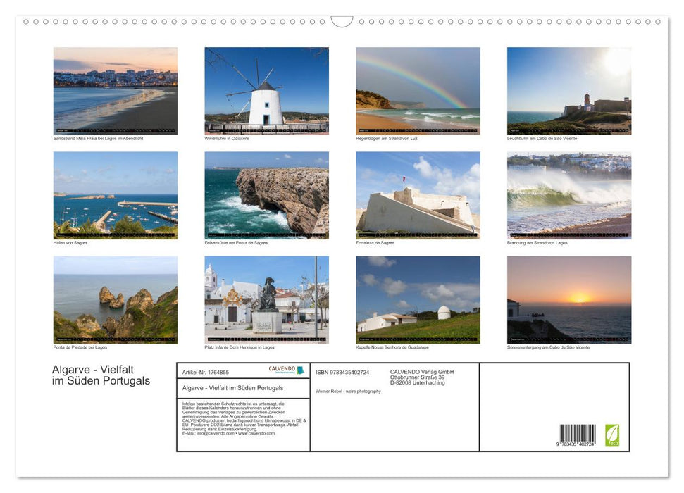 Algarve - Vielfalt im Süden Portugals (CALVENDO Wandkalender 2025)