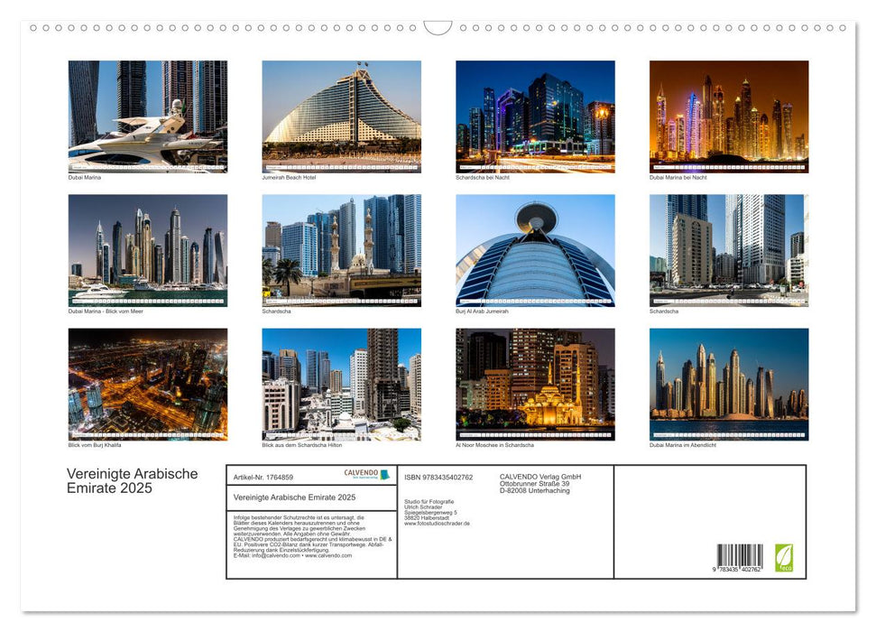 Vereinigte Arabische Emirate 2025 (CALVENDO Wandkalender 2025)