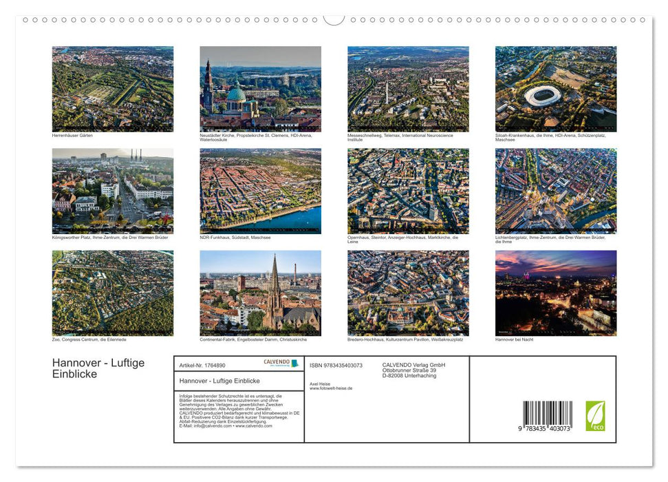 Hannover - Luftige Einblicke (CALVENDO Premium Wandkalender 2025)