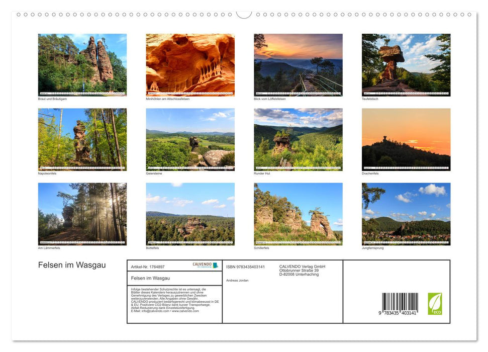 Felsen im Wasgau (CALVENDO Premium Wandkalender 2025)