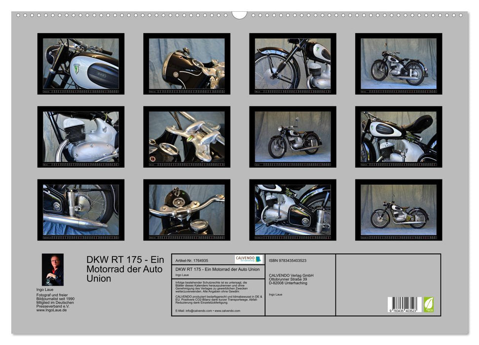 DKW RT 175 - Ein Motorrad der Auto Union (CALVENDO Wandkalender 2025)