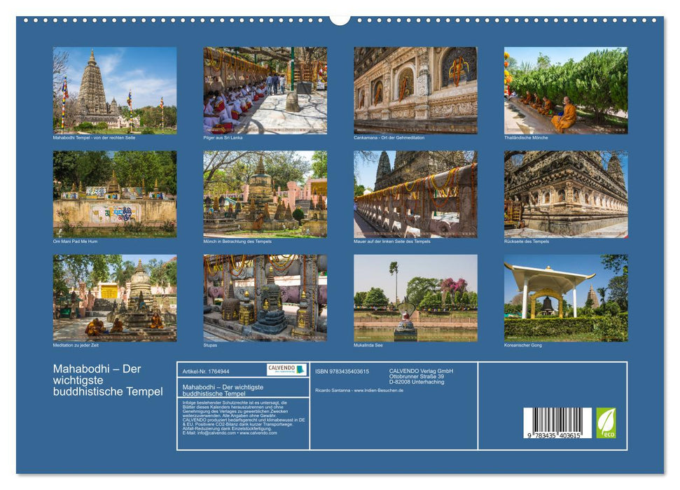 Mahabodhi – Der wichtigste buddhistische Tempel (CALVENDO Premium Wandkalender 2025)