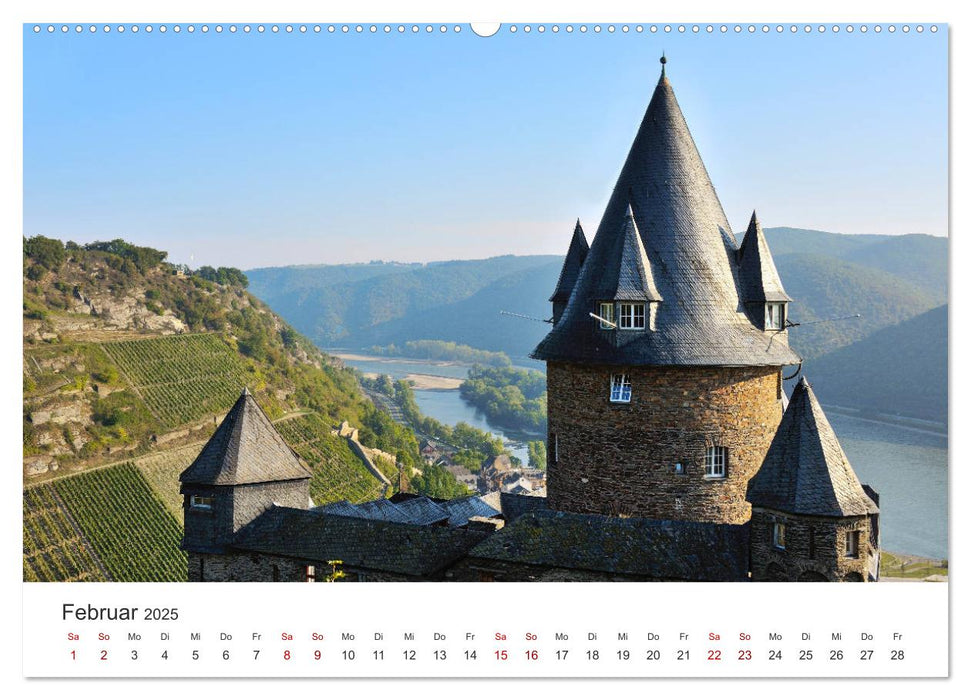 Burgen im Rheintal - Landschaft, Romantik, legend (CALVENDO Premium Wandkalender 2025)