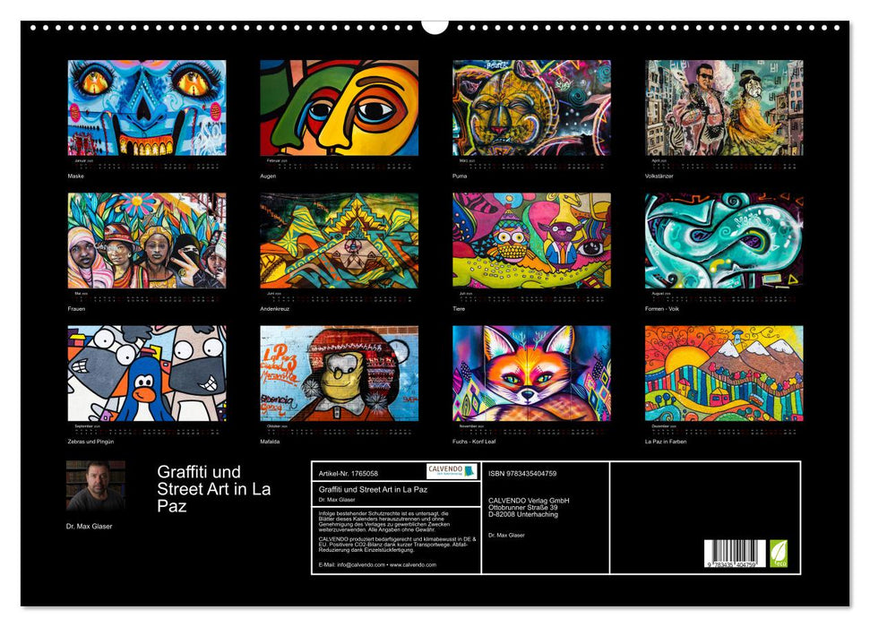 Graffiti und Street Art in La Paz (CALVENDO Wandkalender 2025)