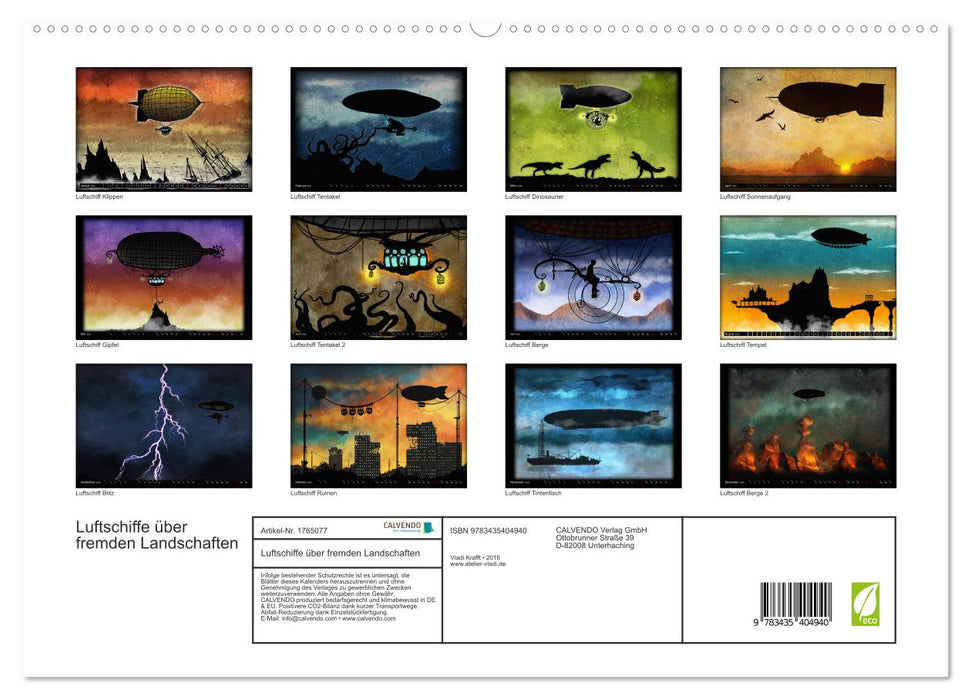 Luftschiffe über fremden Landschaften (CALVENDO Premium Wandkalender 2025)