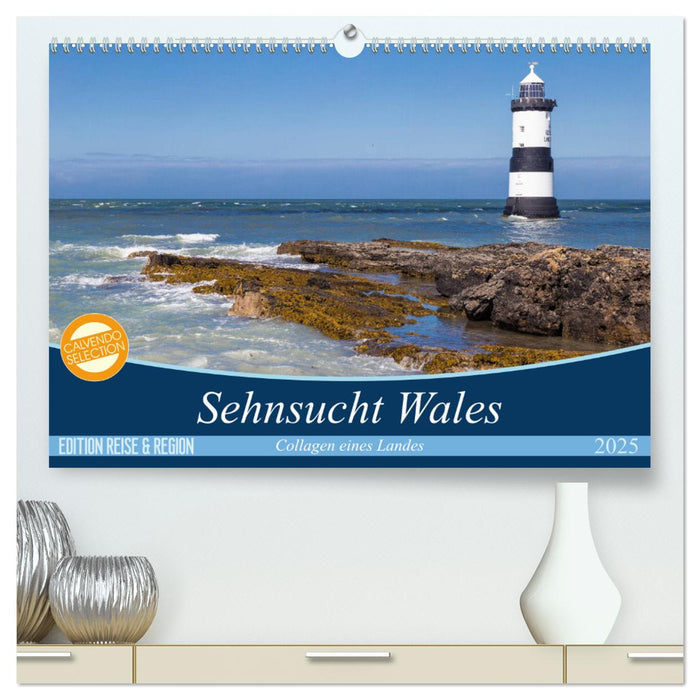 Sehnsucht Wales - Collagen eines Landes (CALVENDO Premium Wandkalender 2025)