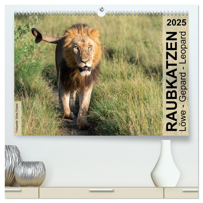 Raubkatzen - Löwe, Gepard, Leopard (CALVENDO Premium Wandkalender 2025)